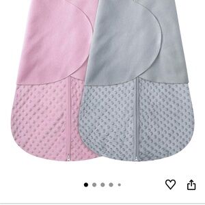 Soft Baby Swaddle Sack - Pink and Gray
